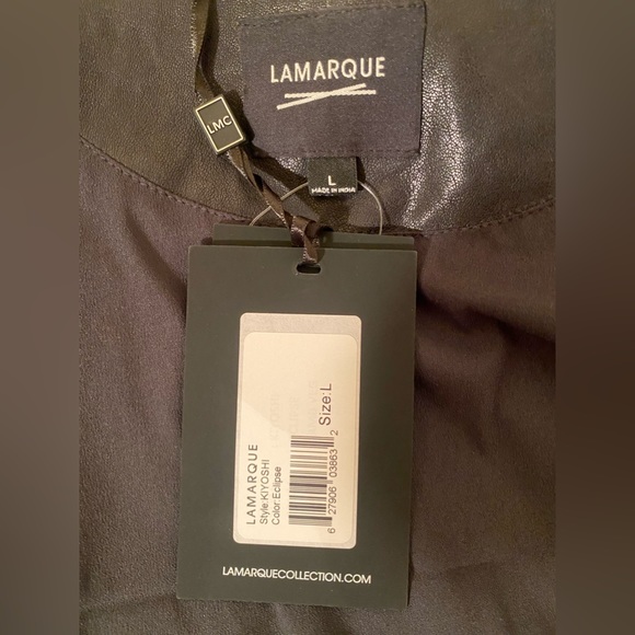 Lamarque Kiyoshi Leather Biker Jacket size L NWT - Picture 14 of 15